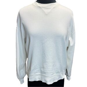Massimo Dutti Women’s Cream Elevated Luxury Crew Neck Sweatshirt Size XS